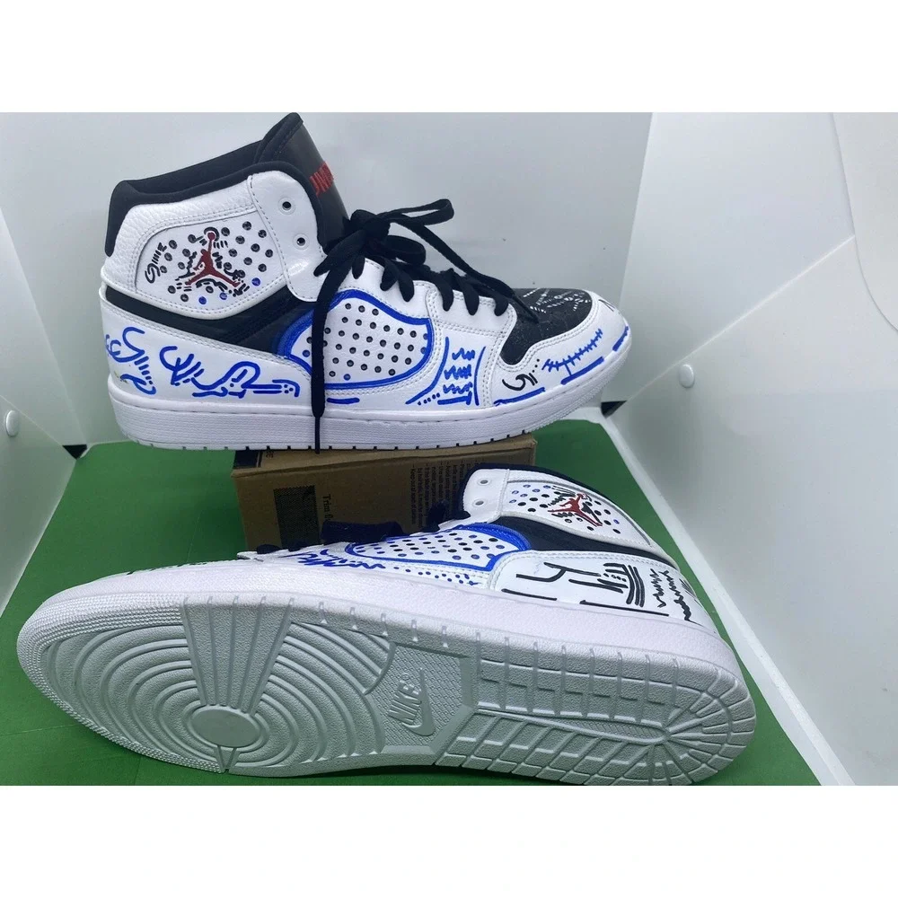 Jordan Access White Black Athletic Sneaker AR3762-101 Mens Size 11